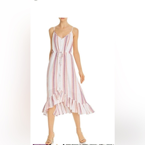 Rails Frida Jewel Striped High Low Ruffle Hem Dress - Picture 1 of 15